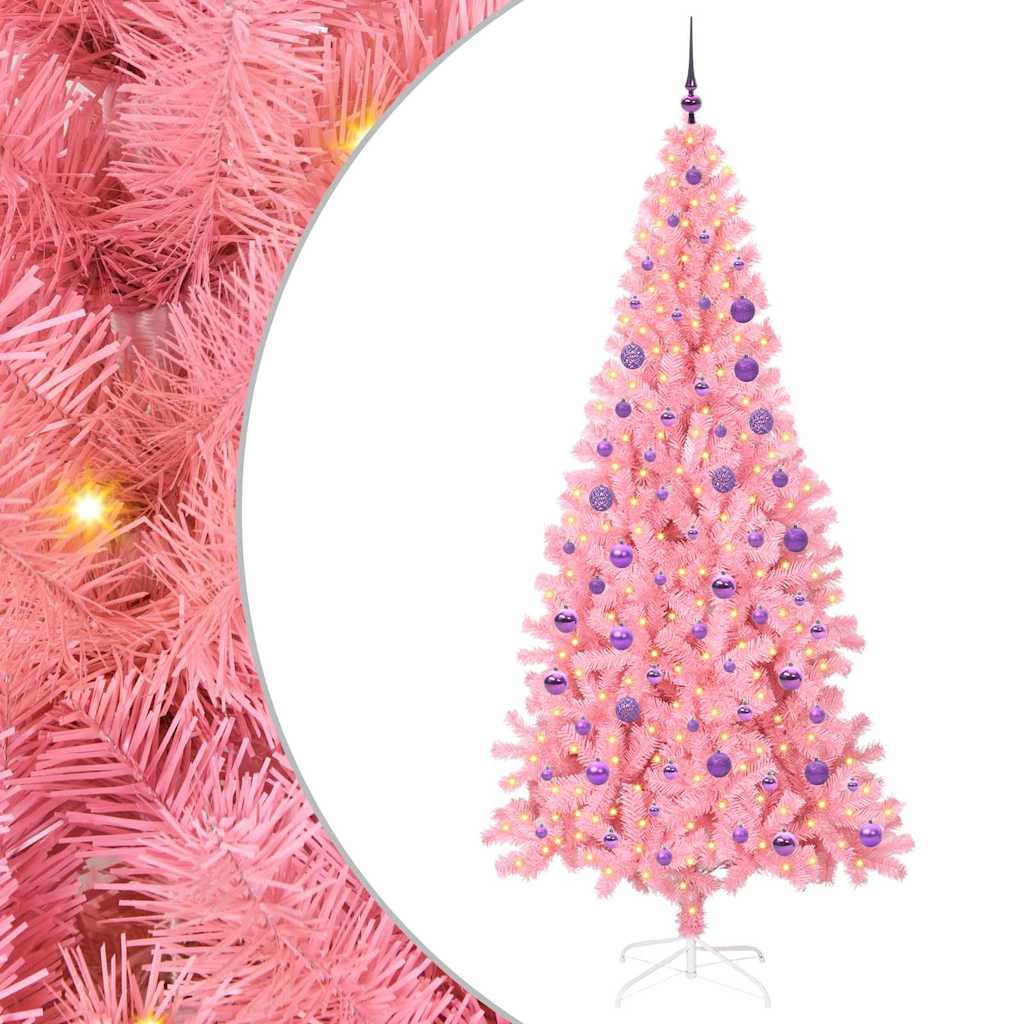 vidaXL Christmas Tree Pink 180 cm PVC - 49552