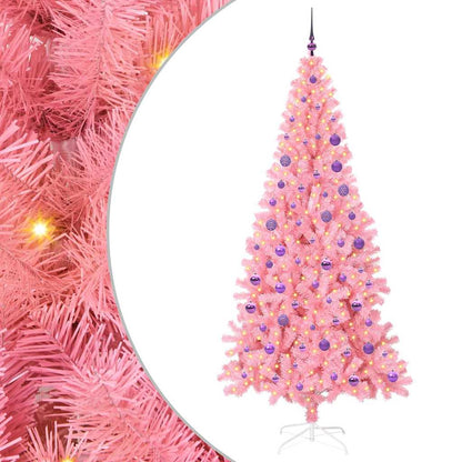 vidaXL Christmas Tree Pink 180 cm PVC - 49552