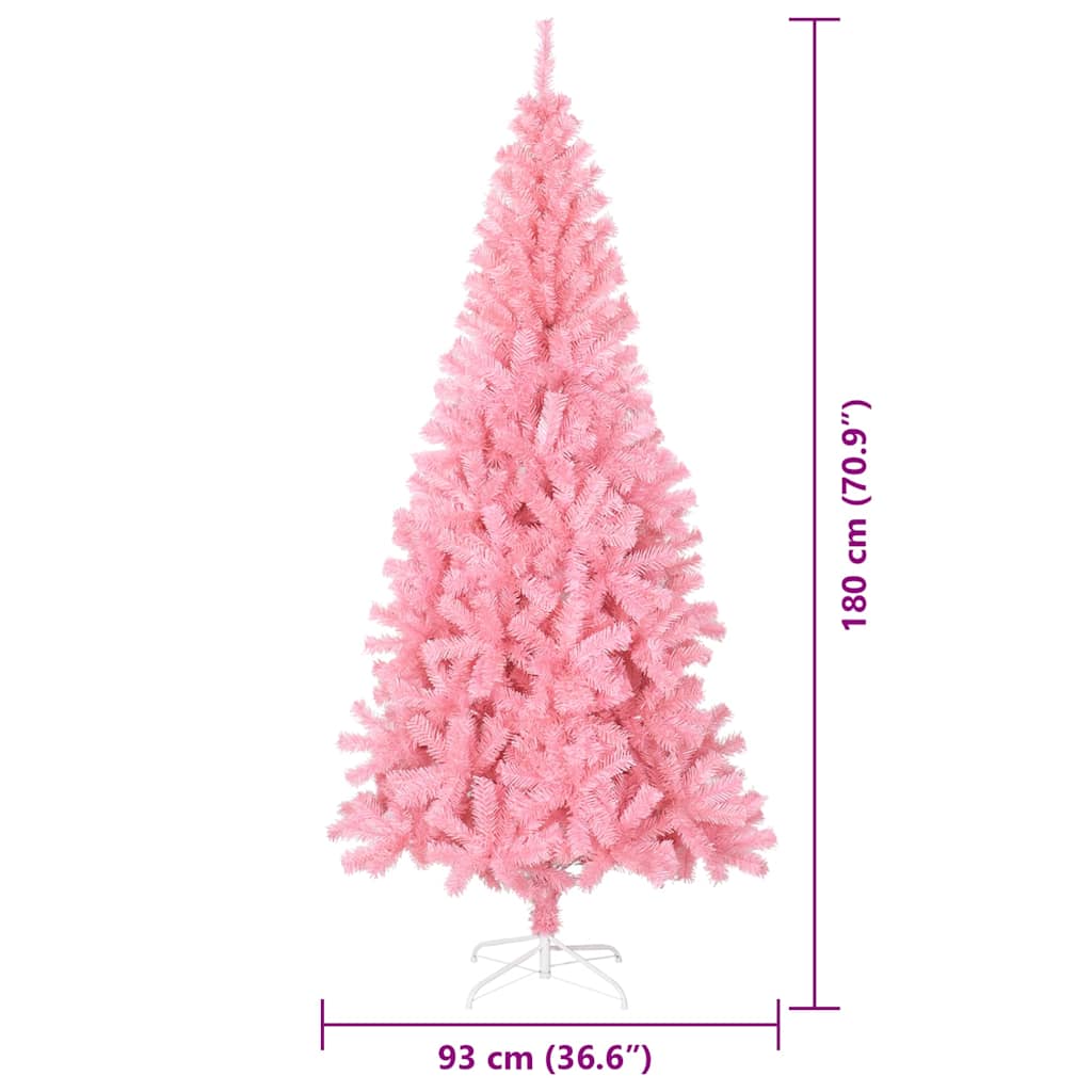 vidaXL Christmas Tree Pink 180 cm PVC - 49552
