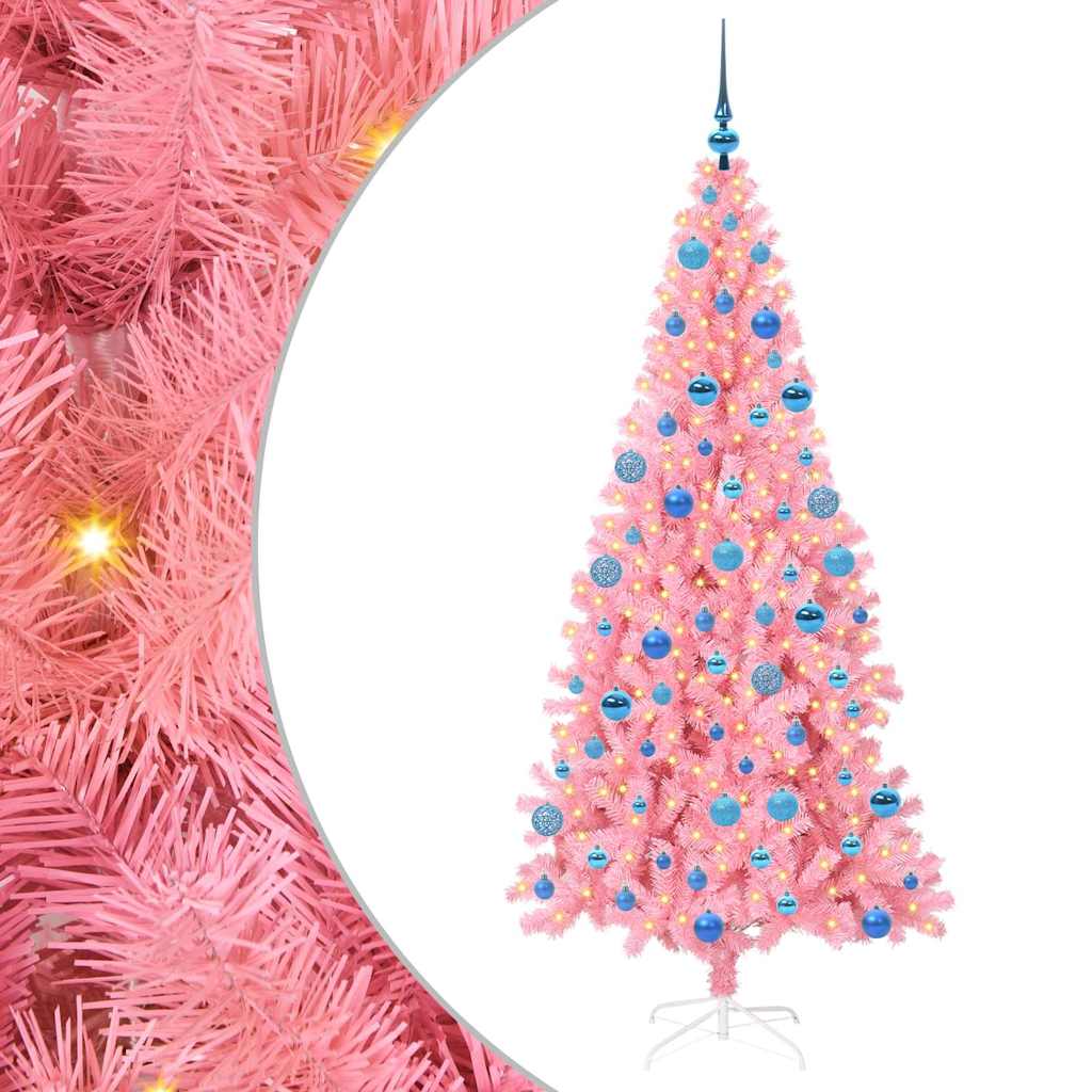 vidaXL Christmas Tree Pink 180 cm PVC - 49556