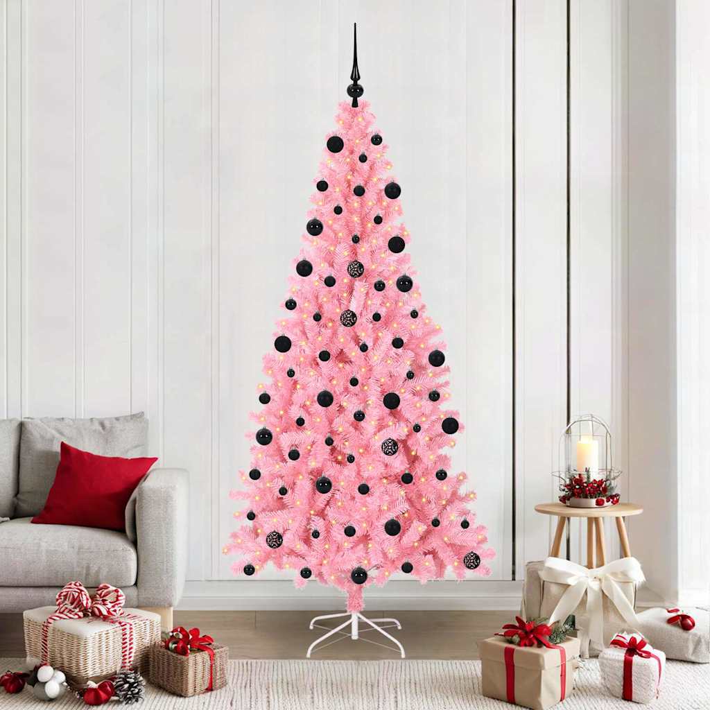 vidaXL Christmas Tree Pink 210 cm PVC