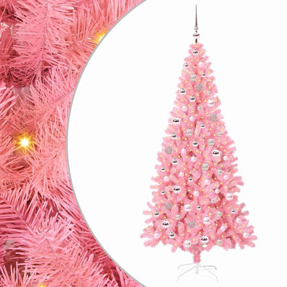 vidaXL Christmas Tree Pink 210 cm PVC - 49573