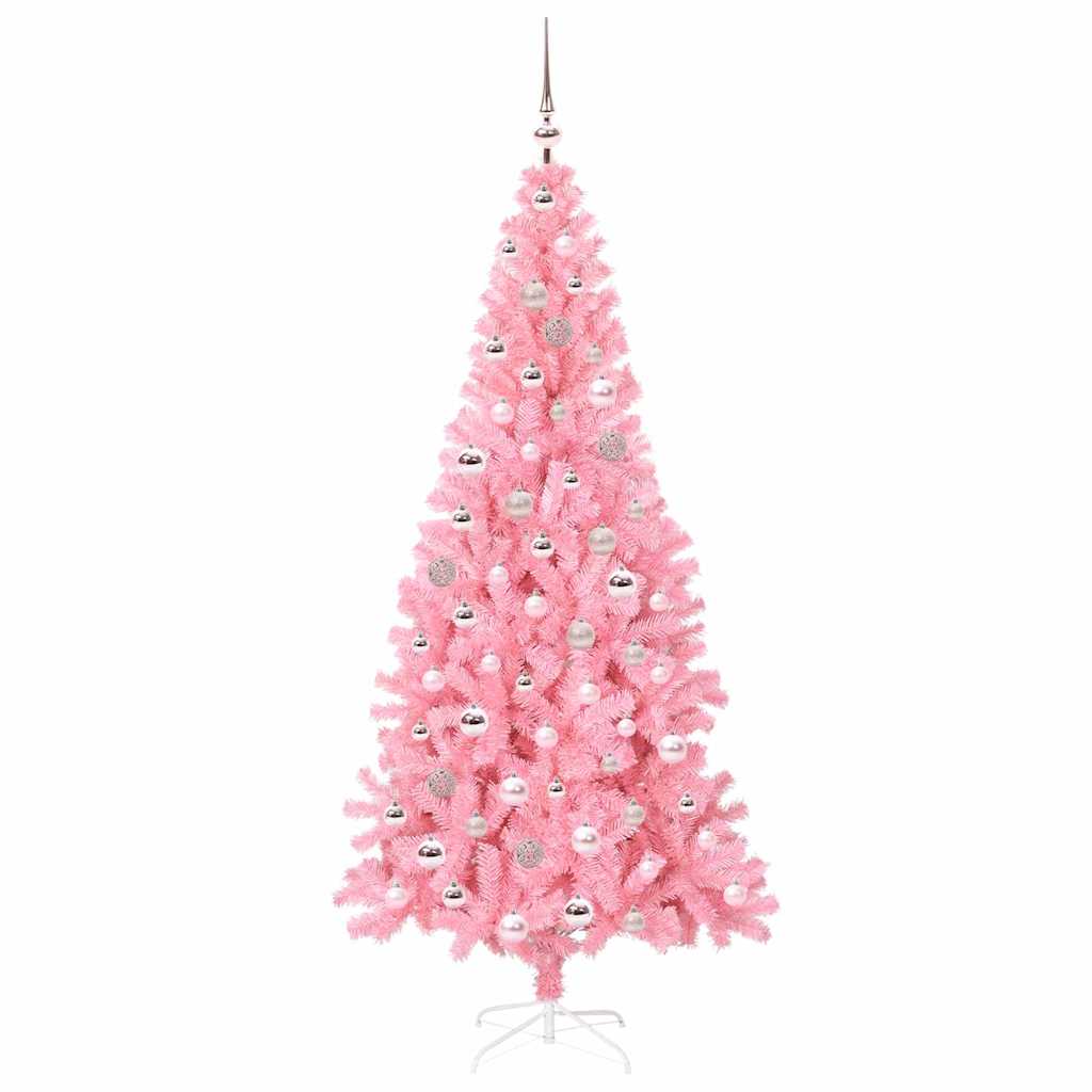 vidaXL Christmas Tree Pink 210 cm PVC - 49573