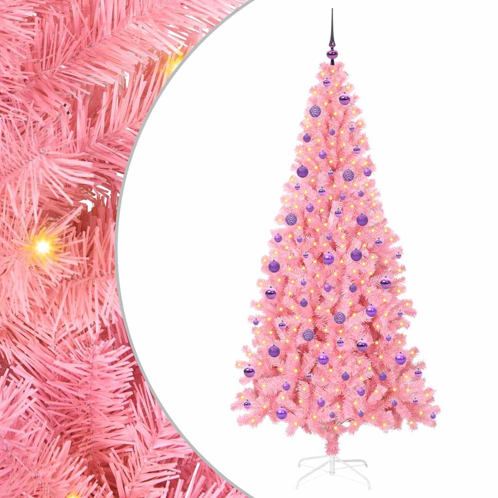 vidaXL Christmas Tree Pink 210 cm PVC - 49575