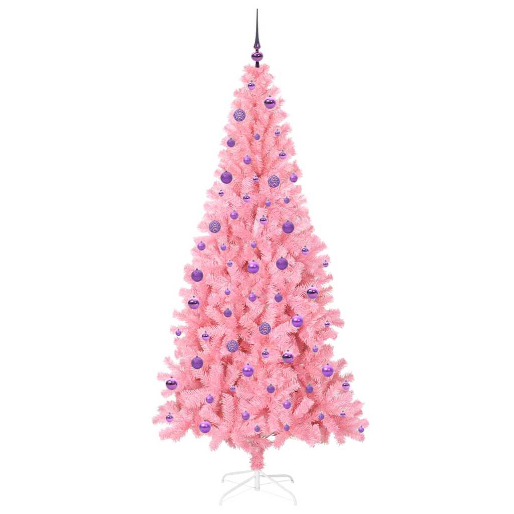 vidaXL Christmas Tree Pink 210 cm PVC - 49575