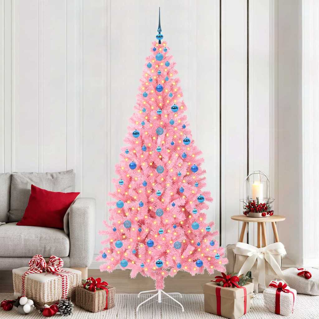 vidaXL Christmas Tree Pink 210 cm PVC - 49579