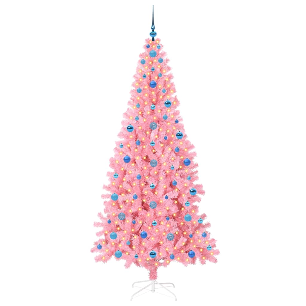 vidaXL Christmas Tree Pink 210 cm PVC - 49579