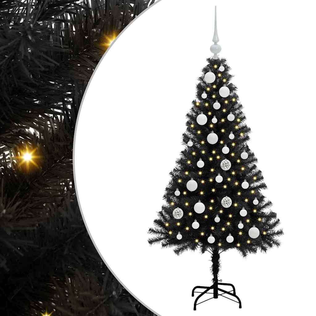 vidaXL Christmas Tree Black 120 cm PVC - 49587