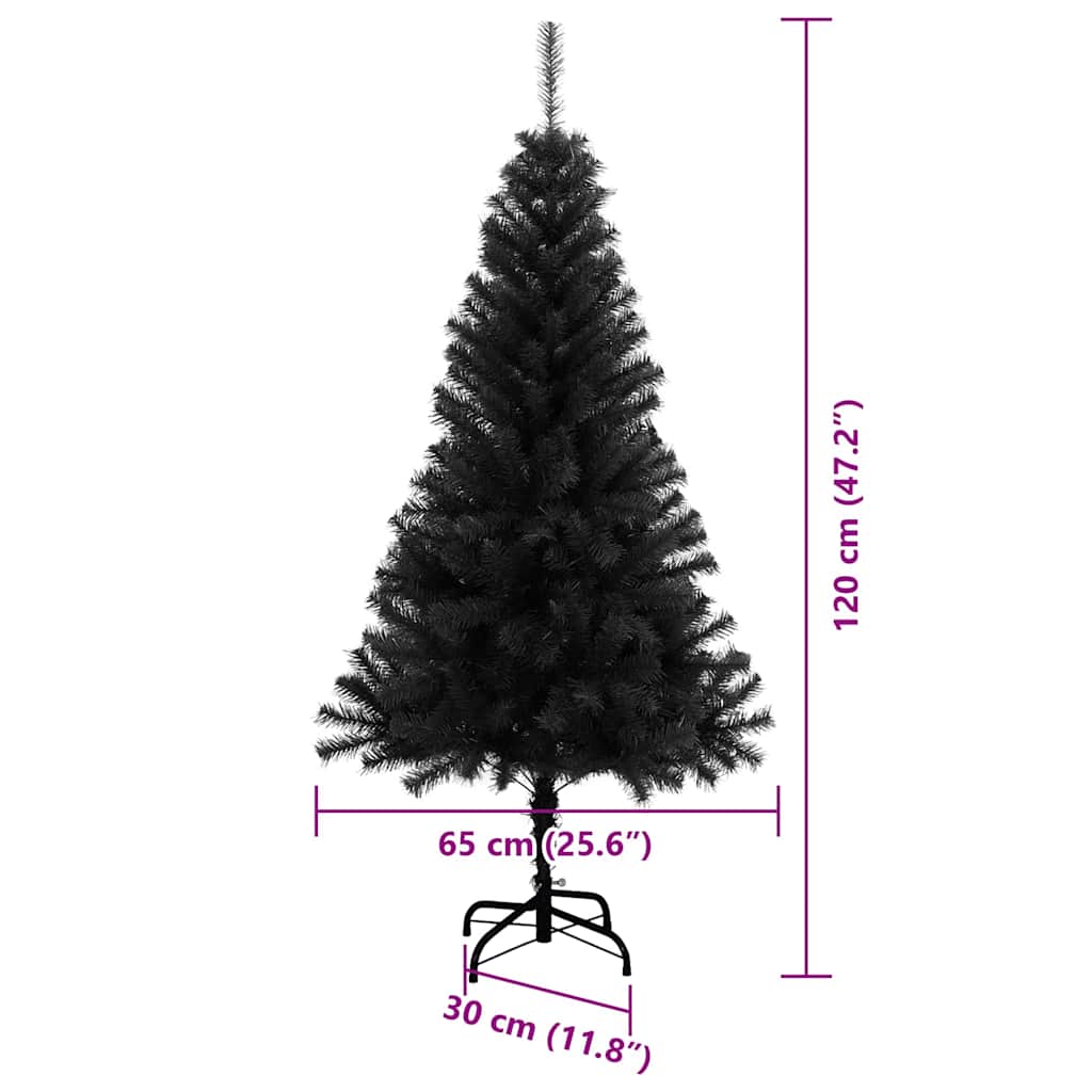 vidaXL Christmas Tree Black 120 cm PVC - 49587