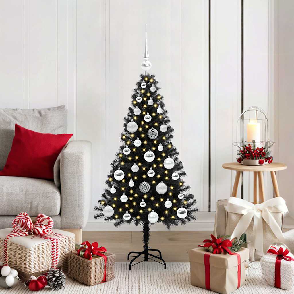 vidaXL Christmas Tree Black 120 cm PVC - 49588
