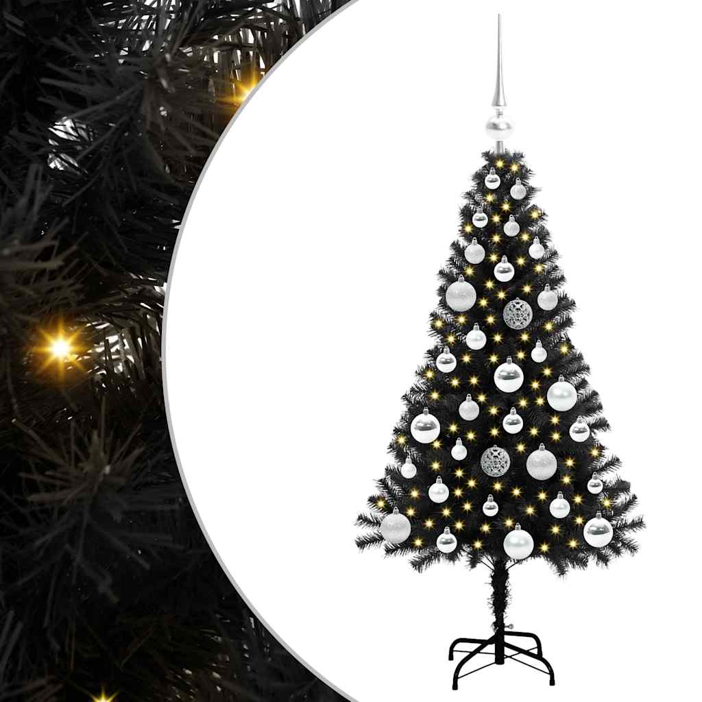 vidaXL Christmas Tree Black 120 cm PVC - 49588