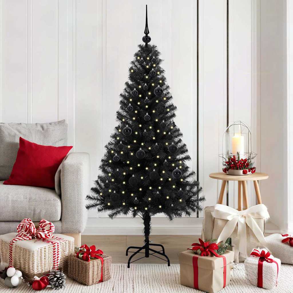 vidaXL Christmas Tree Black 150 cm PVC - 49601
