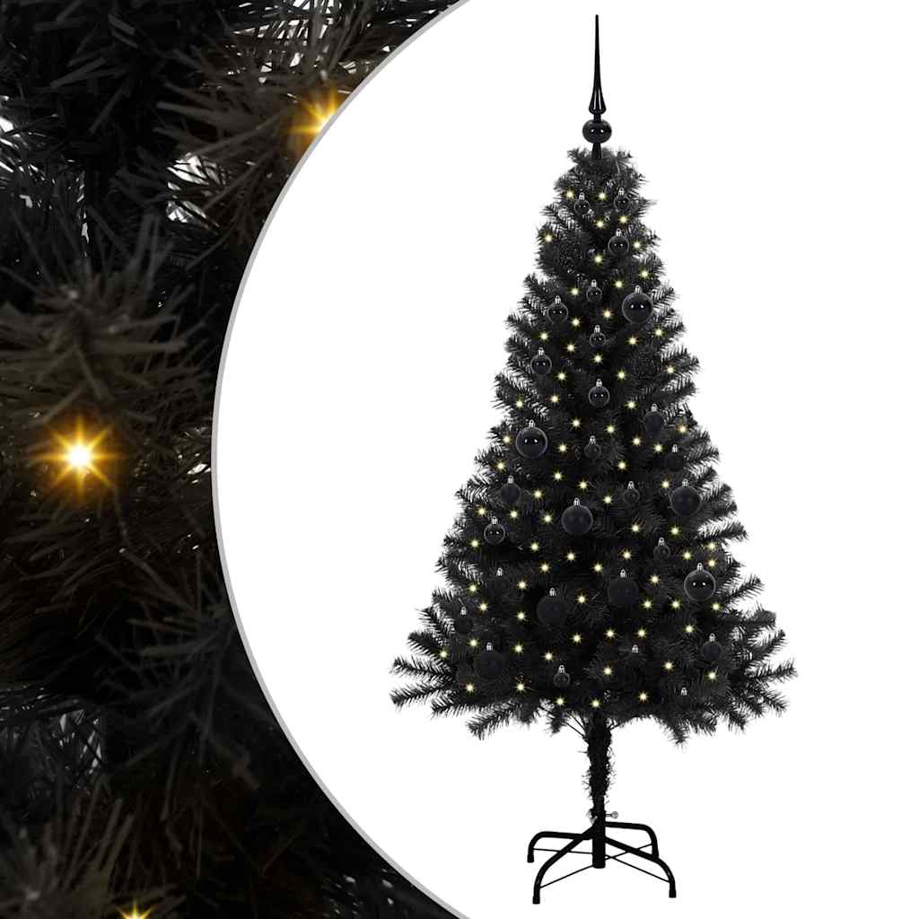 vidaXL Christmas Tree Black 150 cm PVC - 49601