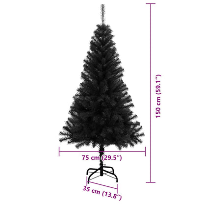 vidaXL Christmas Tree Black 150 cm PVC - 49601