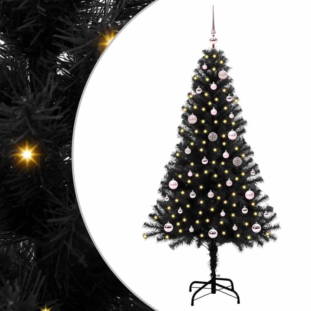 vidaXL Christmas Tree Black 150 cm PVC - 49612
