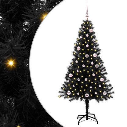 vidaXL Christmas Tree Black 150 cm PVC - 49612