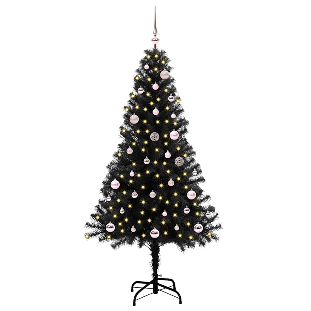 vidaXL Christmas Tree Black 150 cm PVC - 49612