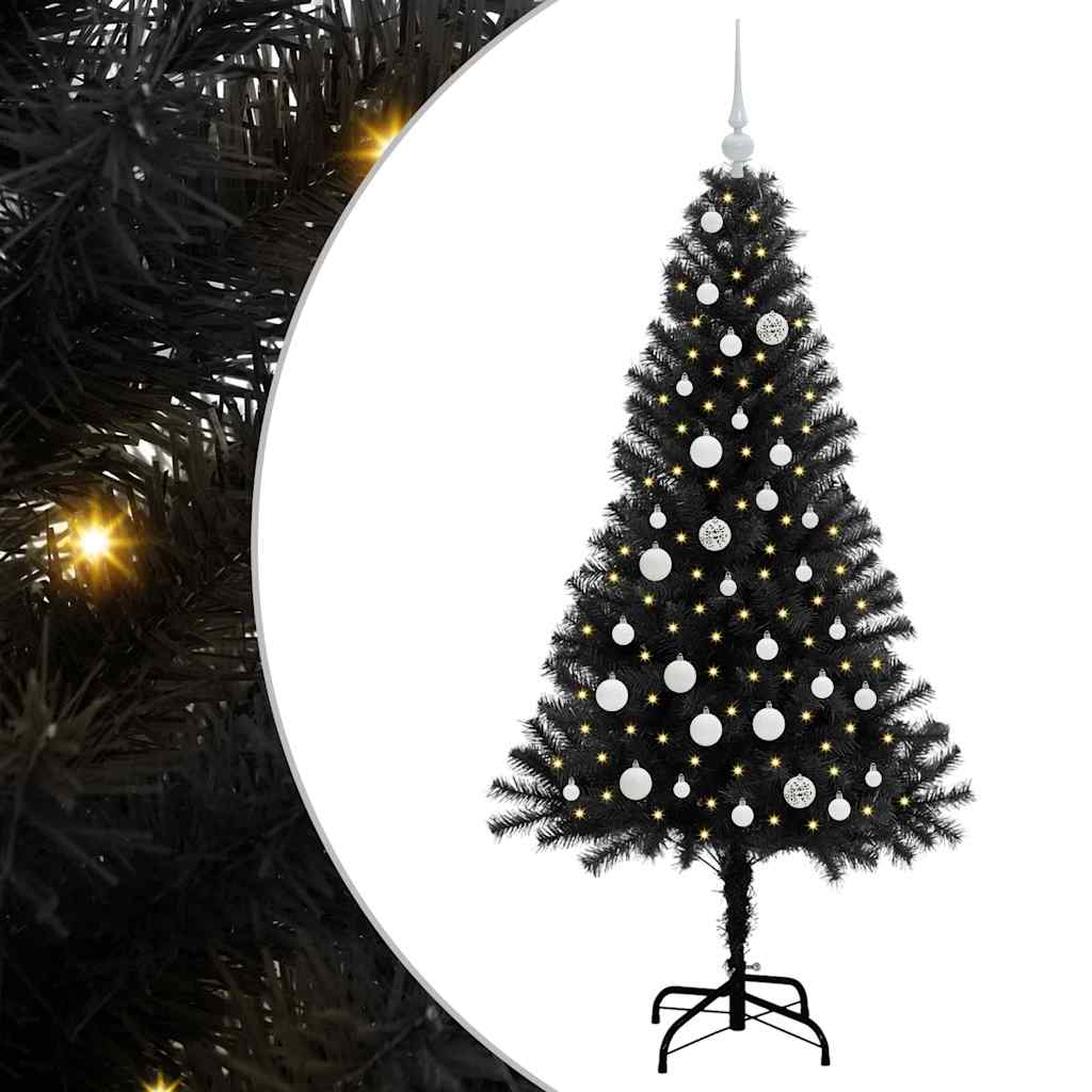 vidaXL Christmas Tree Black 150 cm PVC - 49616