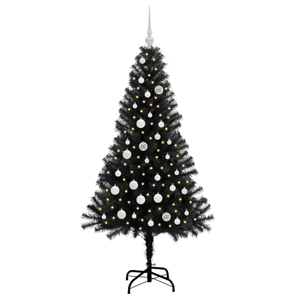 vidaXL Christmas Tree Black 150 cm PVC - 49616