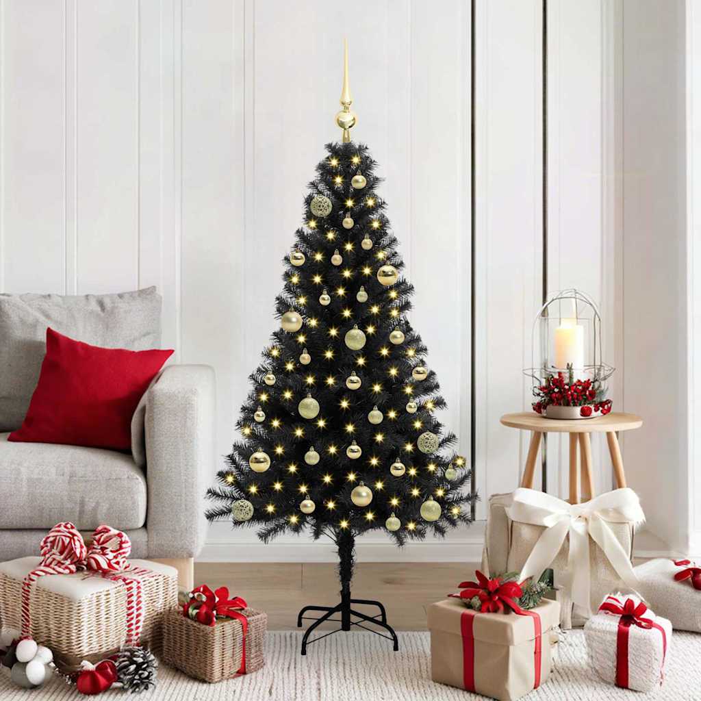 vidaXL Christmas Tree Black 150 cm PVC - 49620
