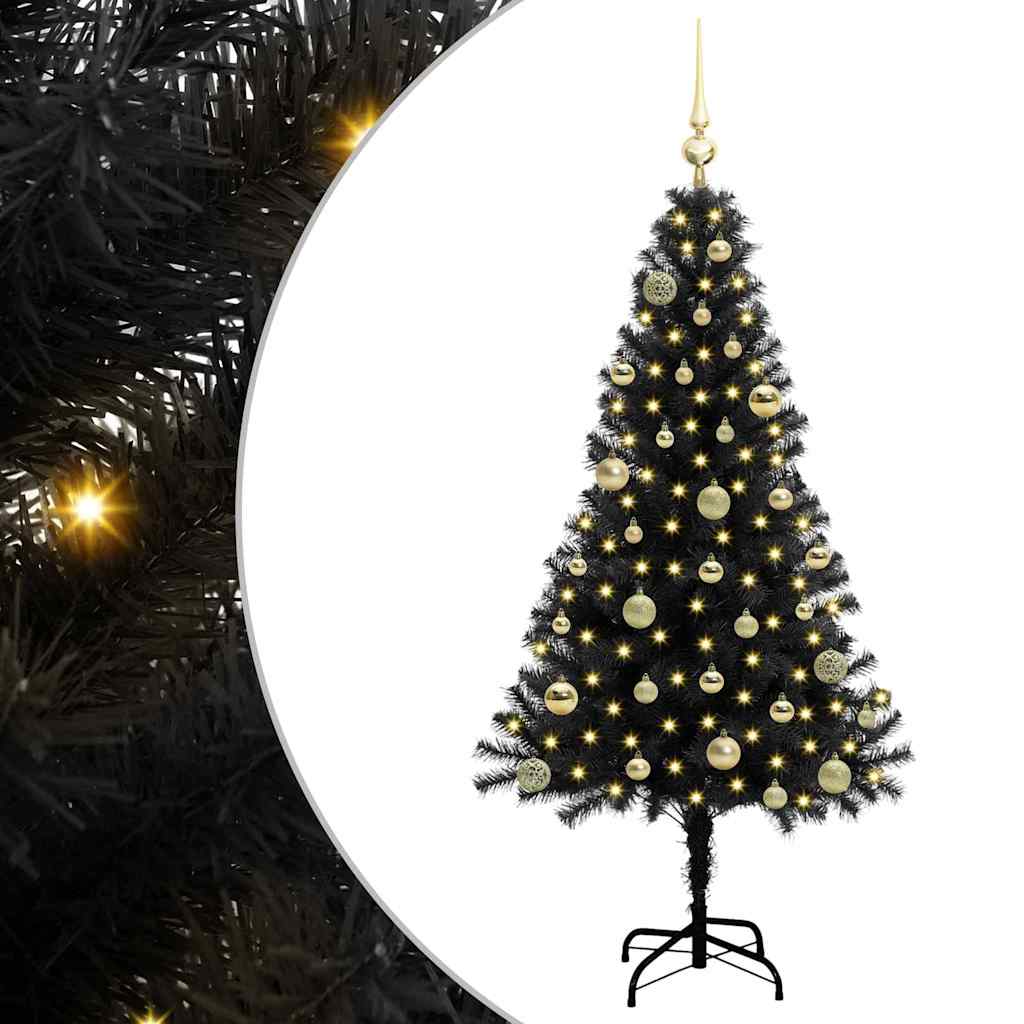 vidaXL Christmas Tree Black 150 cm PVC - 49620