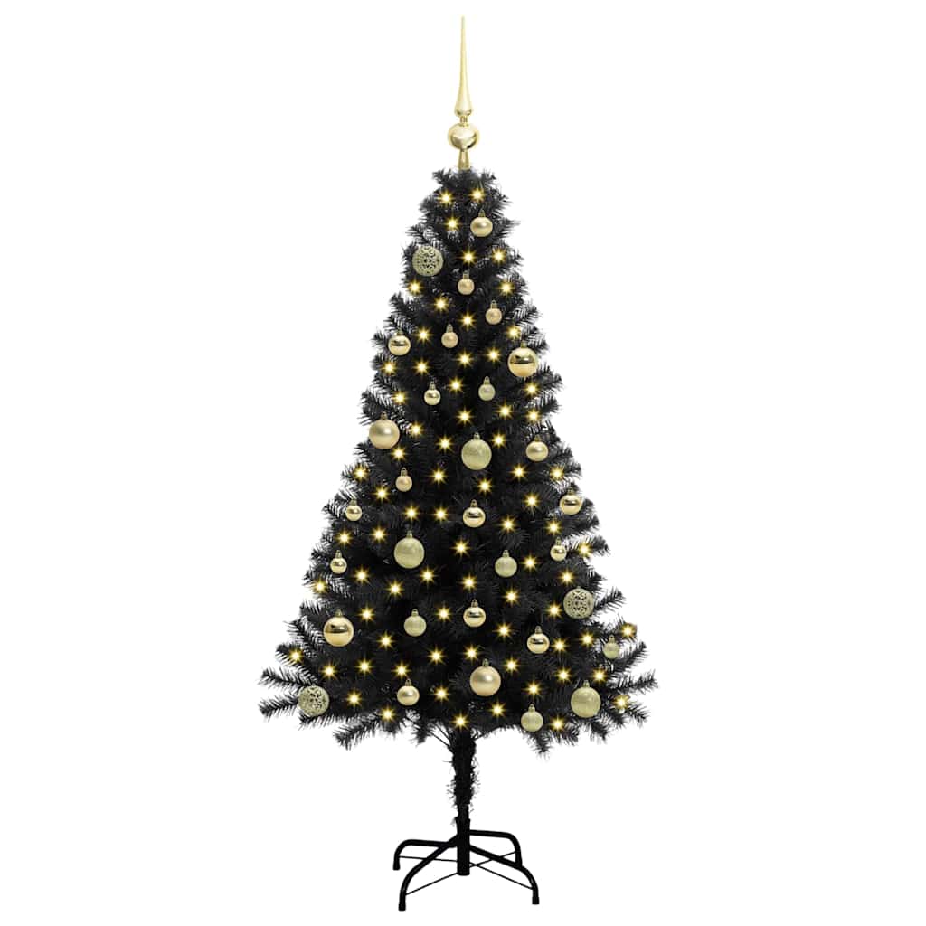 vidaXL Christmas Tree Black 150 cm PVC - 49620