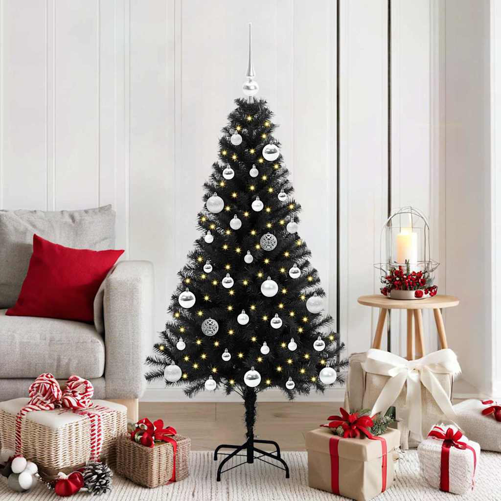 vidaXL Christmas Tree Black 150 cm PVC - 49625
