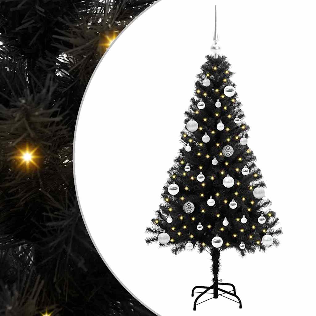 vidaXL Christmas Tree Black 150 cm PVC - 49625