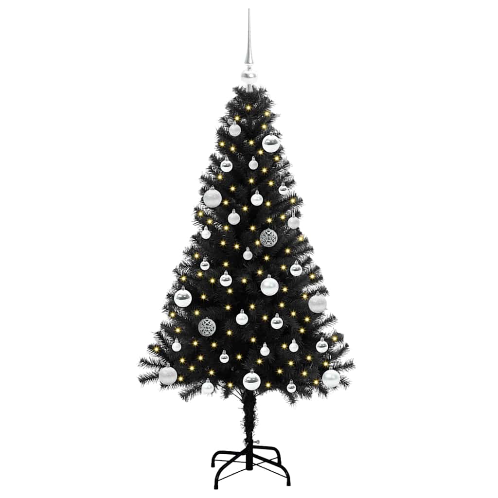 vidaXL Christmas Tree Black 150 cm PVC - 49625