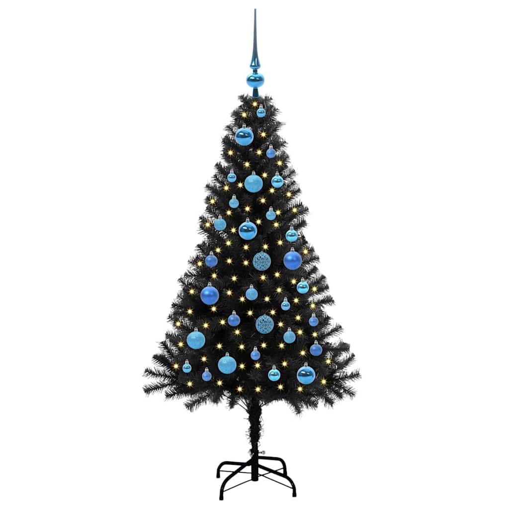 vidaXL Christmas Tree Black 150 cm PVC - 49630