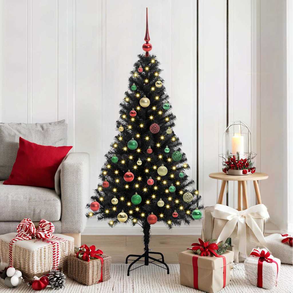 vidaXL Christmas Tree Black 150 cm PVC - 49631