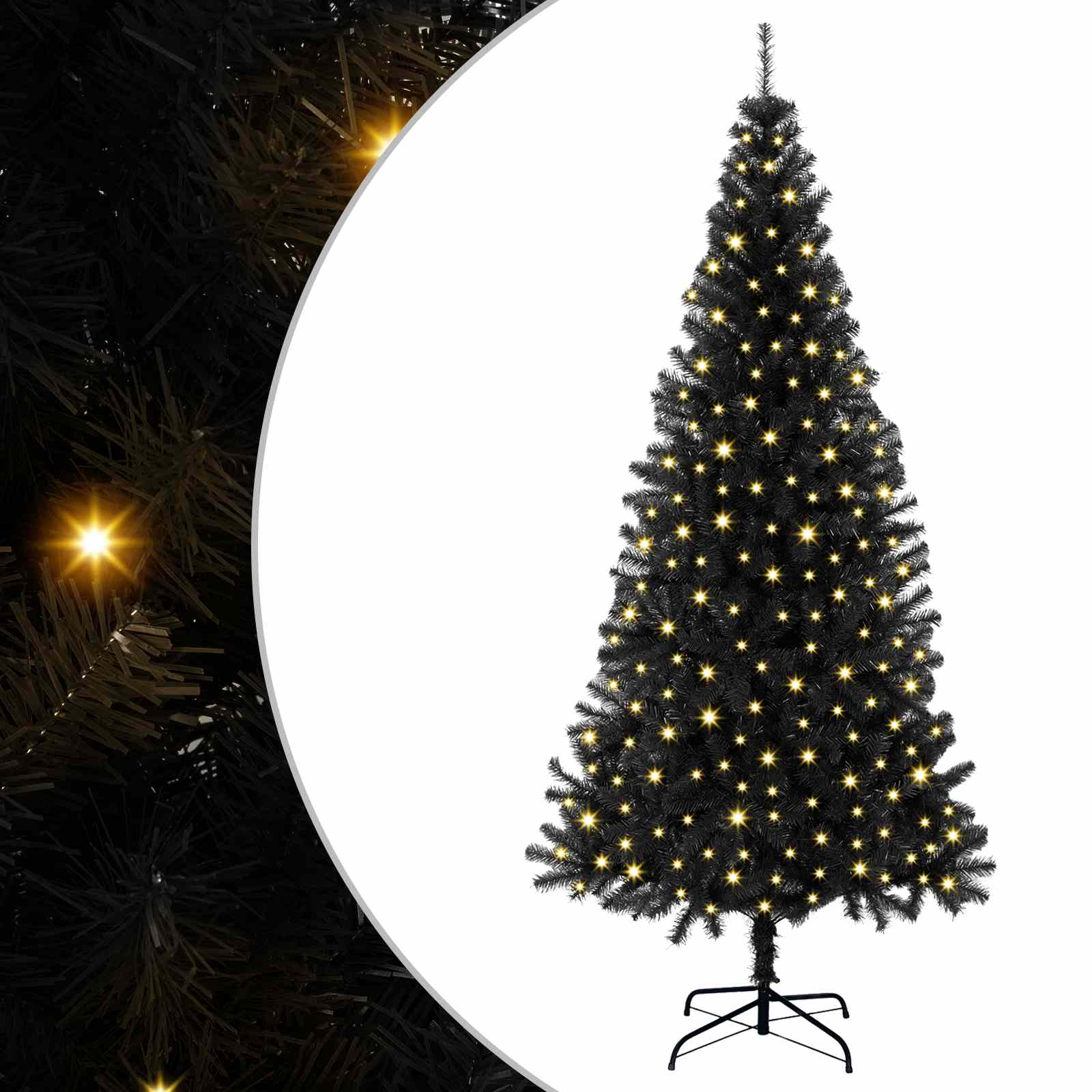 vidaXL Christmas Tree Black 180 cm PVC