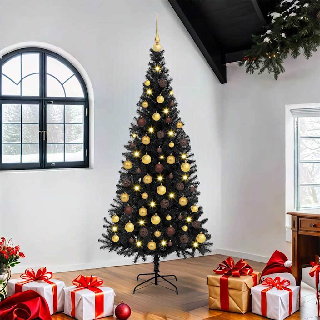 vidaXL Christmas Tree Black 180 cm PVC - 49649