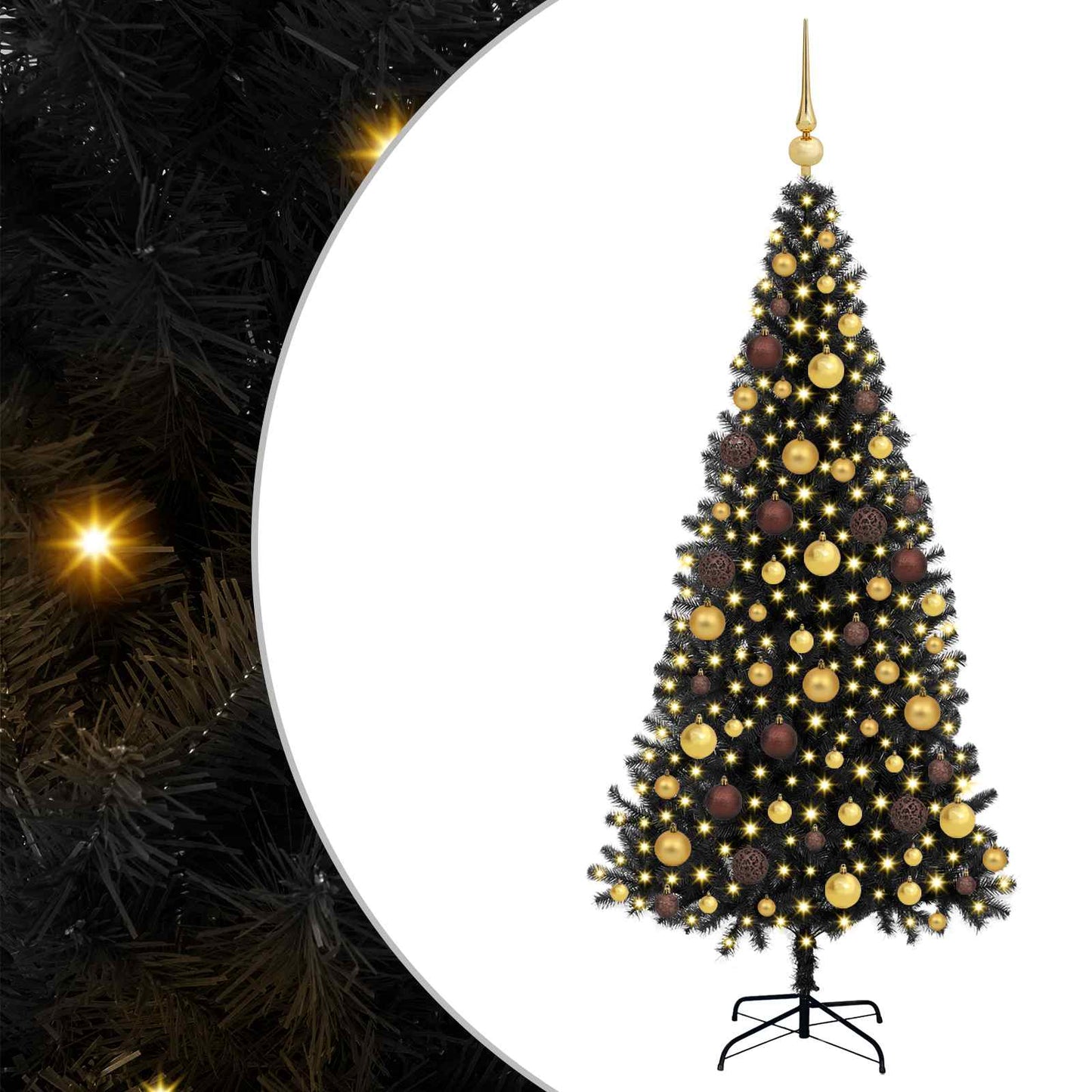 vidaXL Christmas Tree Black 180 cm PVC - 49649