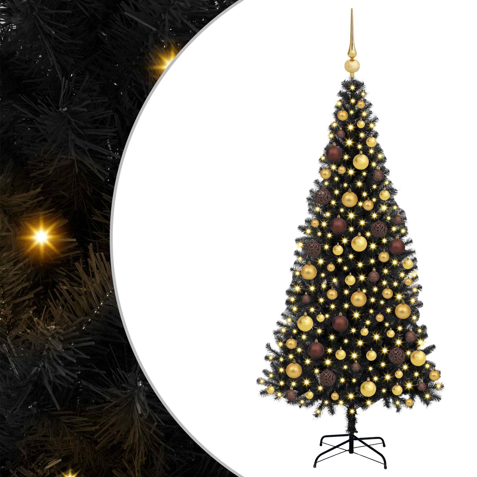 vidaXL Christmas Tree Black 180 cm PVC - 49649