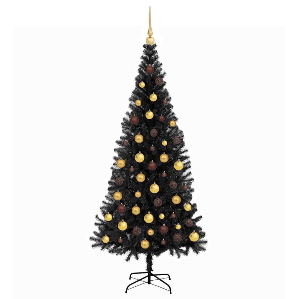 vidaXL Christmas Tree Black 180 cm PVC - 49649