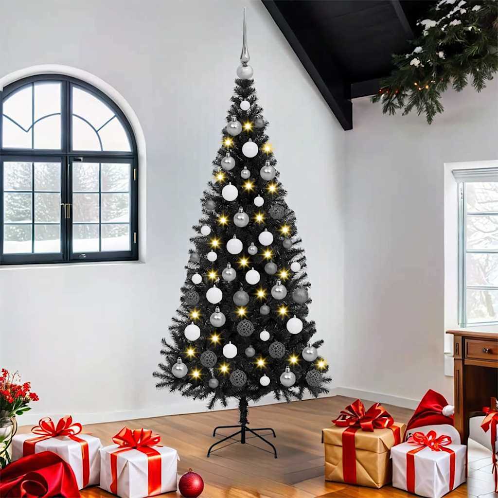 vidaXL Christmas Tree Black 180 cm PVC - 49650