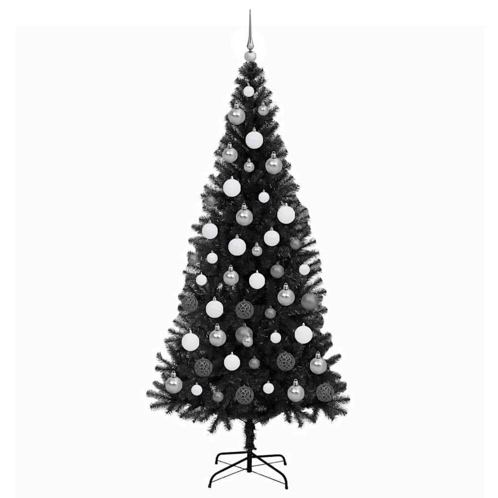 vidaXL Christmas Tree Black 180 cm PVC - 49650