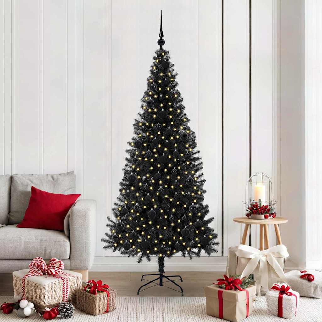 vidaXL Christmas Tree Black 180 cm PVC - 49659