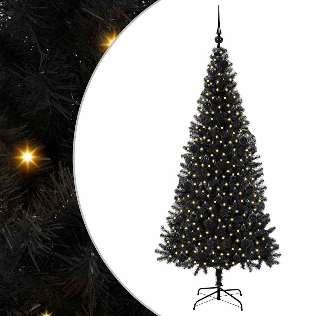 vidaXL Christmas Tree Black 180 cm PVC - 49659