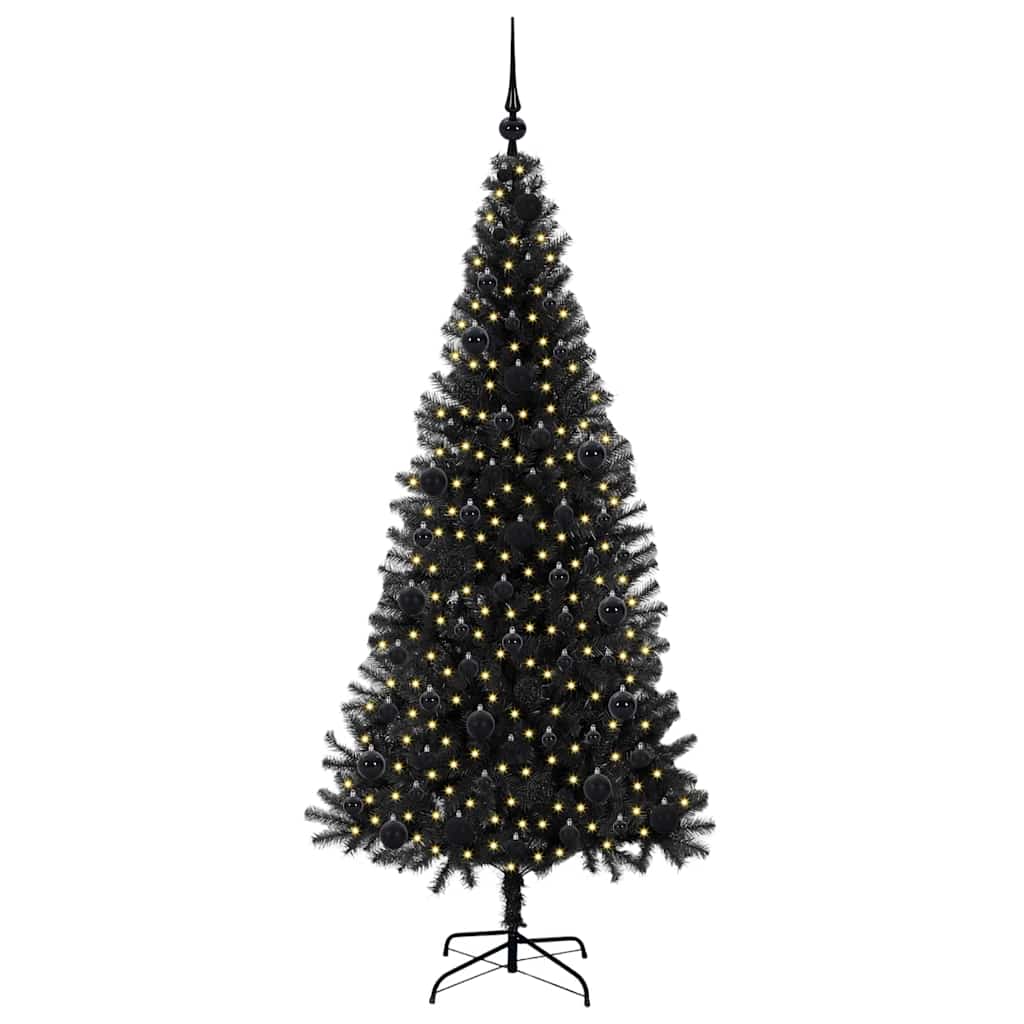 vidaXL Christmas Tree Black 180 cm PVC - 49659