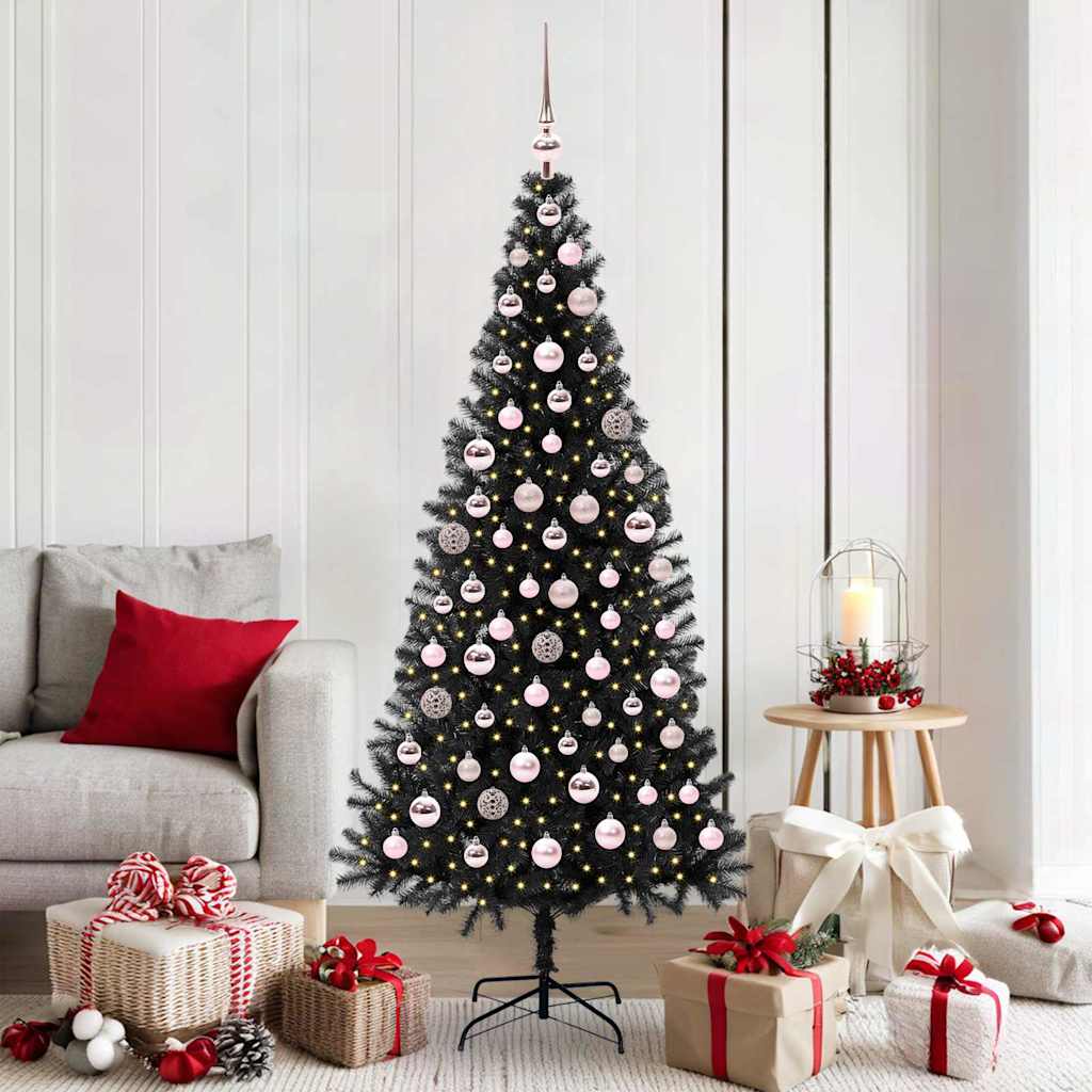 vidaXL Christmas Tree Black 180 cm PVC - 49670