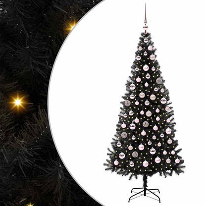vidaXL Christmas Tree Black 180 cm PVC - 49670