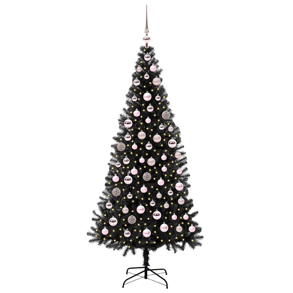 vidaXL Christmas Tree Black 180 cm PVC - 49670