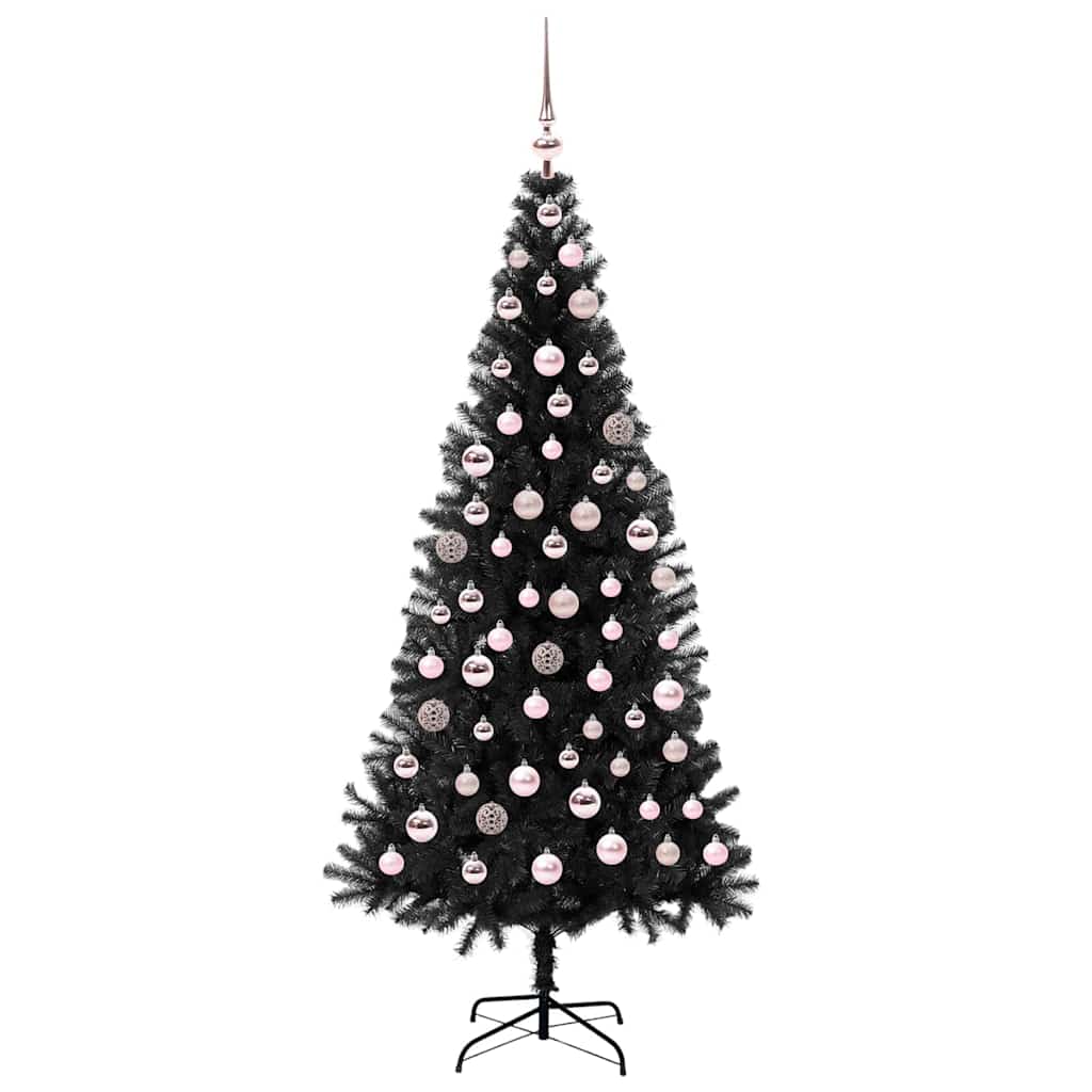 vidaXL Christmas Tree Black 180 cm PVC - 49670