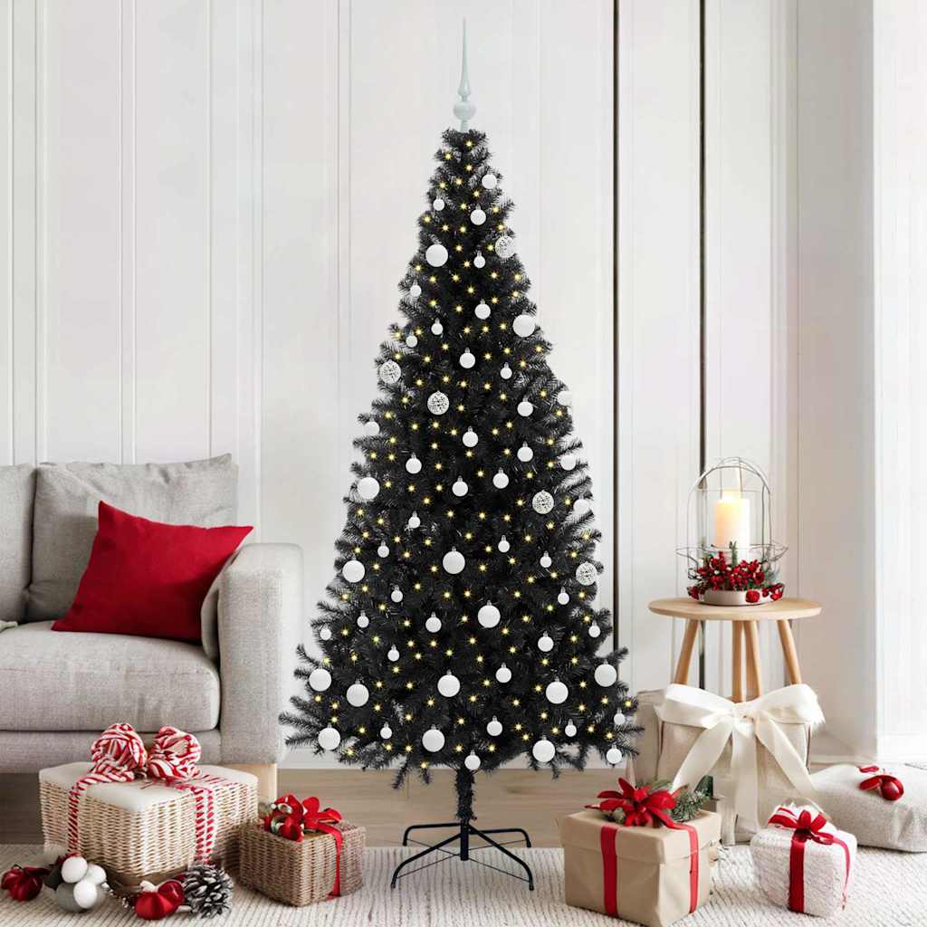 vidaXL Christmas Tree Black 180 cm PVC - 49671