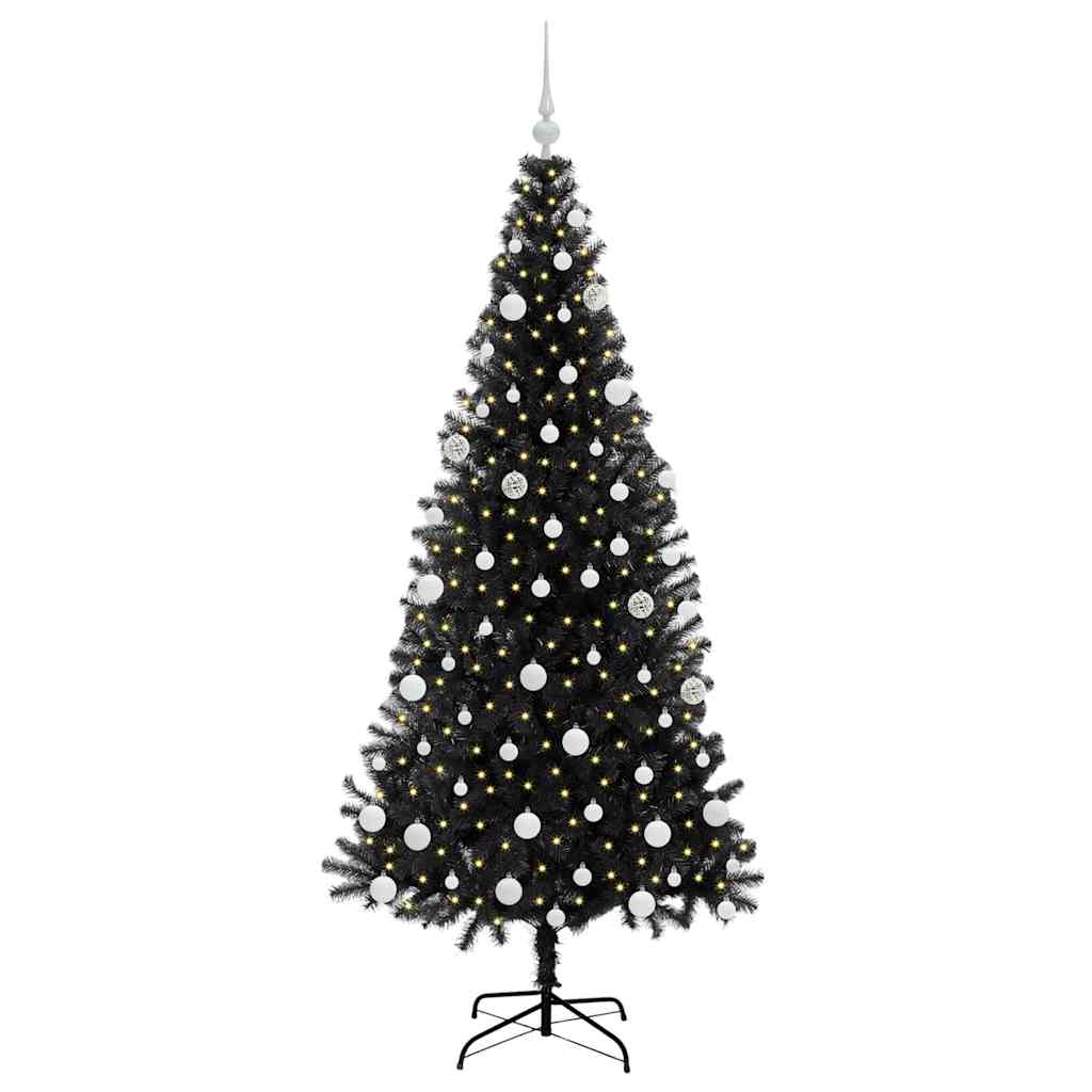 vidaXL Christmas Tree Black 180 cm PVC - 49671
