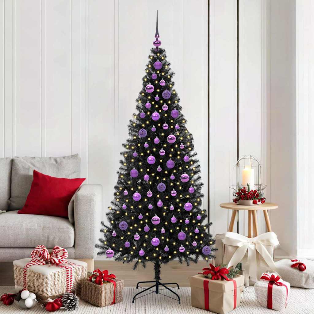 vidaXL Christmas Tree Black 180 cm PVC - 49675