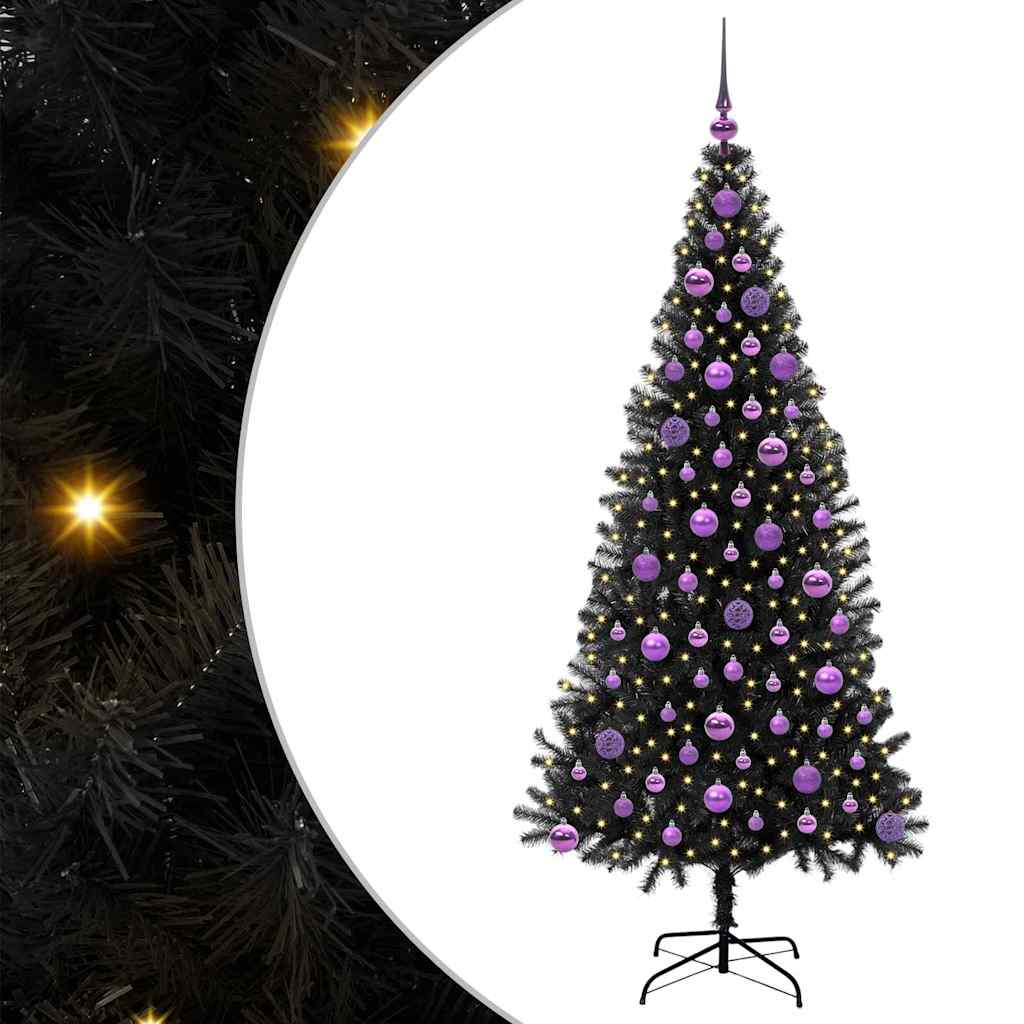 vidaXL Christmas Tree Black 180 cm PVC - 49675