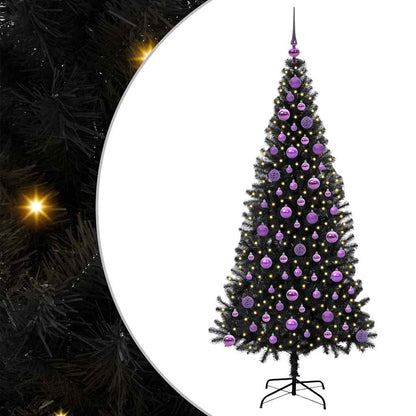 vidaXL Christmas Tree Black 180 cm PVC - 49675